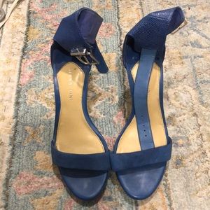 Blue Suede and Leather Heels